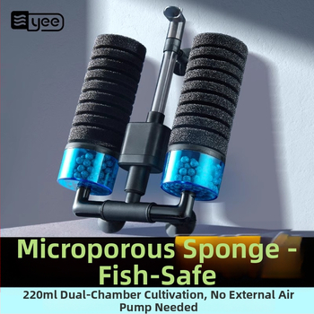 Ακουαριούμ αντλία οξυγόνωσης με ενσωματωμένη λειτουργία τρία σε ένα: οξυγονοποίηση, κυκλοφορία νερού και διήθηση; Υλικό: πλαστικό; Φίλτρο: βαμβάκι