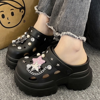 Ženske EVA sandale s rupicama, 10 cm debela podloga za povećanje visine, EVA gornji dio, Crocs‑inspirirane sandale