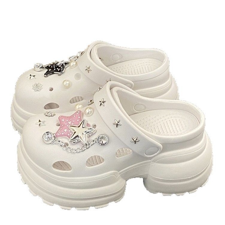 Ženske EVA sandale s rupicama, 10 cm debela podloga za povećanje visine, EVA gornji dio, Crocs‑inspirirane sandale
