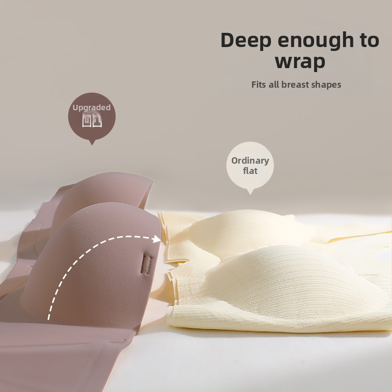 Σουτιέν χωρίς ραφές, χωρίς τιράντες, με αποσπώμενες διπλές τιράντες, ανύψωση; Κύπελλο 3/4, φόρμα mold, βασικό ύφασμα νάιλον, επένδυση από σπάνξ έως 30%