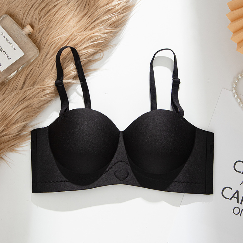 Σουτιέν χωρίς ραφές, χωρίς τιράντες, με αποσπώμενες διπλές τιράντες, ανύψωση; Κύπελλο 3/4, φόρμα mold, βασικό ύφασμα νάιλον, επένδυση από σπάνξ έως 30%