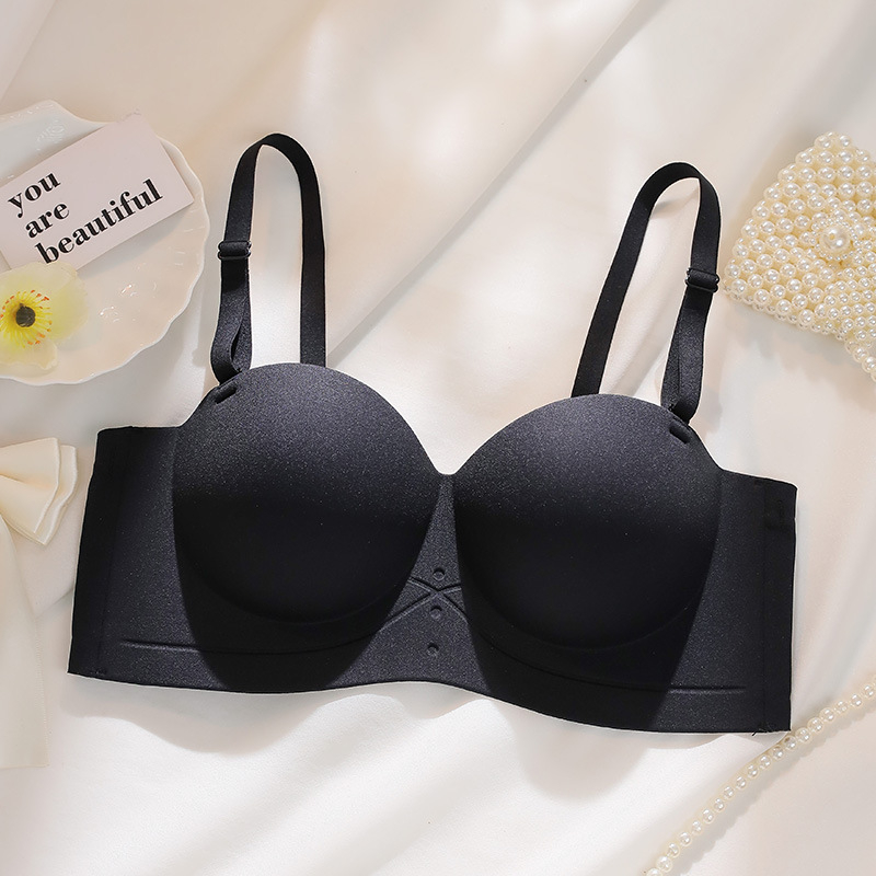 Σουτιέν χωρίς ραφές, χωρίς τιράντες, με αποσπώμενες διπλές τιράντες, ανύψωση; Κύπελλο 3/4, φόρμα mold, βασικό ύφασμα νάιλον, επένδυση από σπάνξ έως 30%