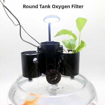 Hesimei κυκλικό κουτί φίλτρου για ενυδρείο, 3-σε-1 λειτουργία καθαρισμού και αερισμού, ABS πλαστικό, βάρος 200 g