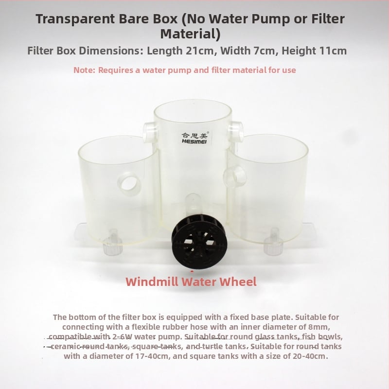 Hesimei κυκλικό κουτί φίλτρου για ενυδρείο, 3-σε-1 λειτουργία καθαρισμού και αερισμού, ABS πλαστικό, βάρος 200 g
