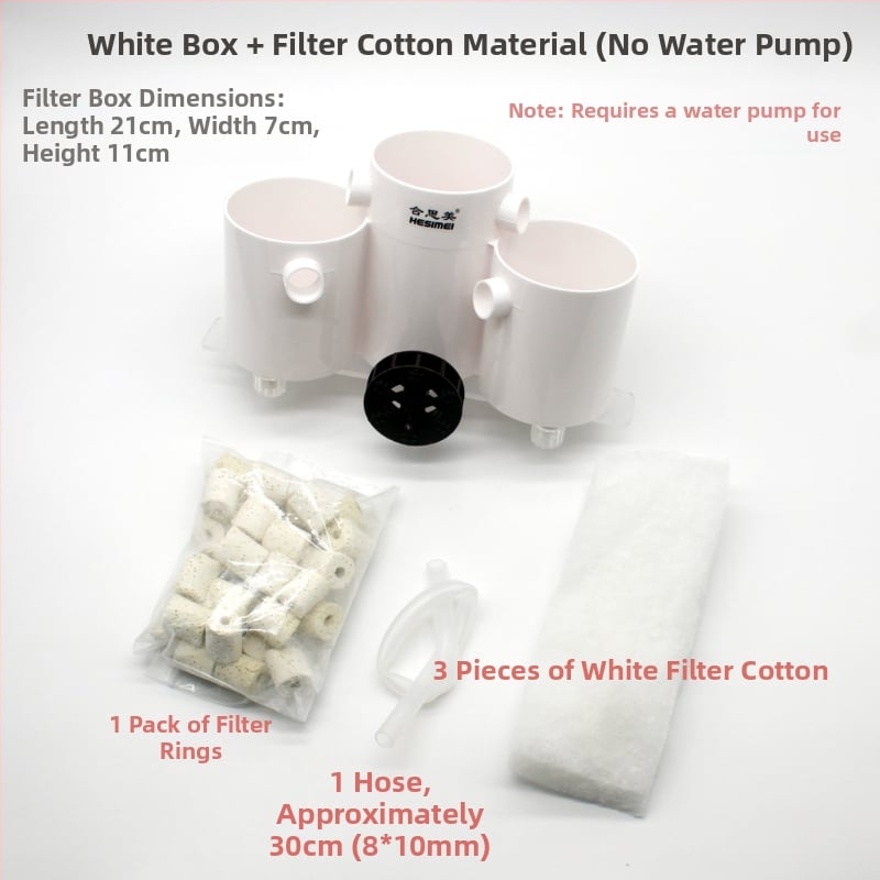 Hesimei κυκλικό κουτί φίλτρου για ενυδρείο, 3-σε-1 λειτουργία καθαρισμού και αερισμού, ABS πλαστικό, βάρος 200 g