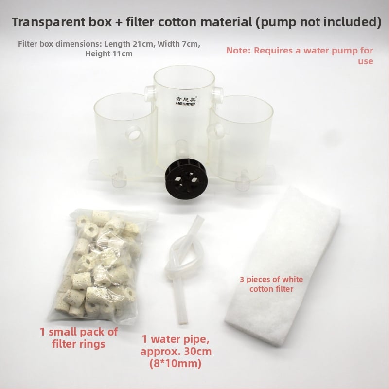 Hesimei κυκλικό κουτί φίλτρου για ενυδρείο, 3-σε-1 λειτουργία καθαρισμού και αερισμού, ABS πλαστικό, βάρος 200 g