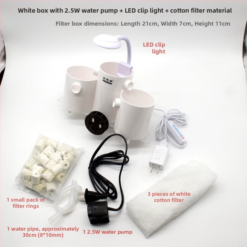 Hesimei κυκλικό κουτί φίλτρου για ενυδρείο, 3-σε-1 λειτουργία καθαρισμού και αερισμού, ABS πλαστικό, βάρος 200 g