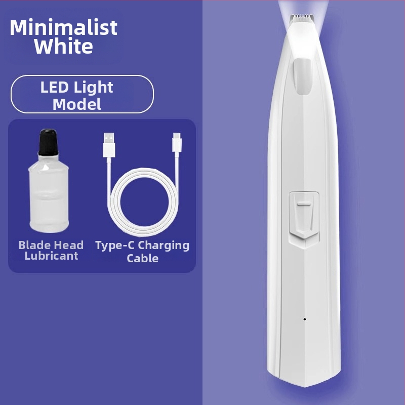 Nerve Cat trimmer electric pentru labele animalelor de companie cu LED – corp din plastic, pentru câini și pisici
