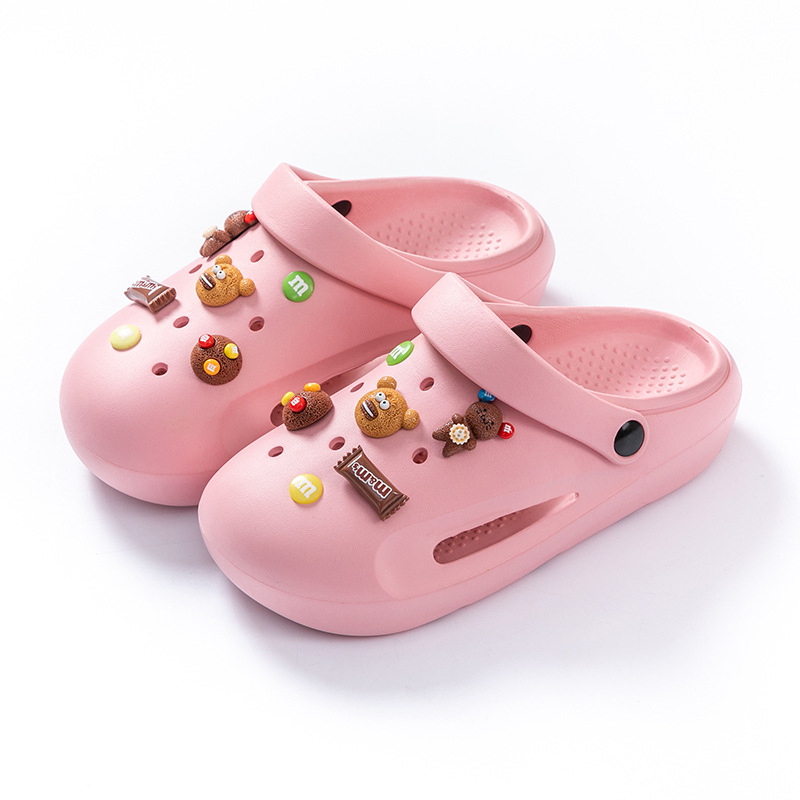 Ženske EVA sandale s dizajnom rupa u obliku srca, Crocs-stil plažne sandale, debljina đona 3–5 cm, lagane i protuklizne, đon injekcijski oblikovan, 2025 izdanje