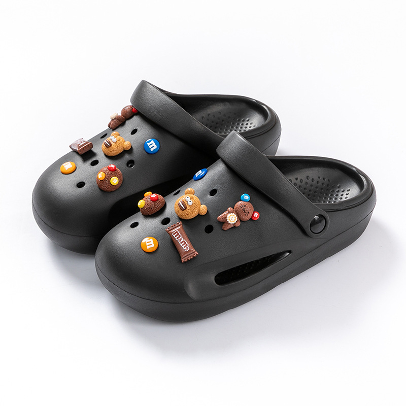 Ženske EVA sandale s dizajnom rupa u obliku srca, Crocs-stil plažne sandale, debljina đona 3–5 cm, lagane i protuklizne, đon injekcijski oblikovan, 2025 izdanje