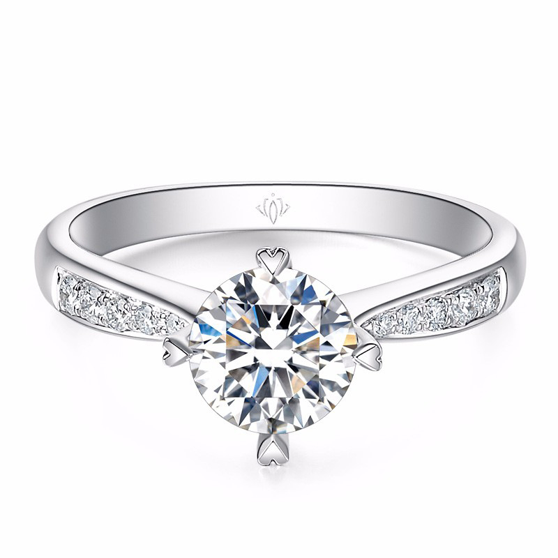 Пръстен с лабораторно изкуствен диамант, четирискрален корона пръстен, сребро 925 – основен камък 0,10 ct, дамски сватбен пръстен с деликатен лукс