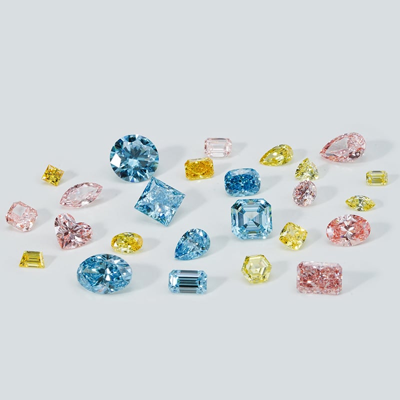 18K злато култивиран диамант бижутерия комплект — пръстен и колие, опции карати: 0.10, 0.30, 0.50, 1.00, 2.00 ct