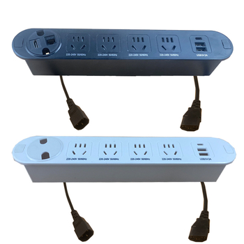 Qineng επιτραπέζιο ενσωματωμένο πολύμπριζο με διπλές υποδοχές, δυνατότητα Daisy-chain, θύρες USB και USB-C