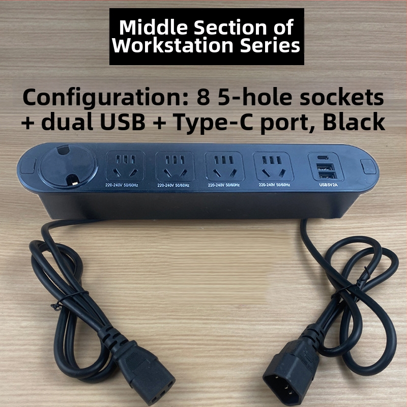 Qineng επιτραπέζιο ενσωματωμένο πολύμπριζο με διπλές υποδοχές, δυνατότητα Daisy-chain, θύρες USB και USB-C