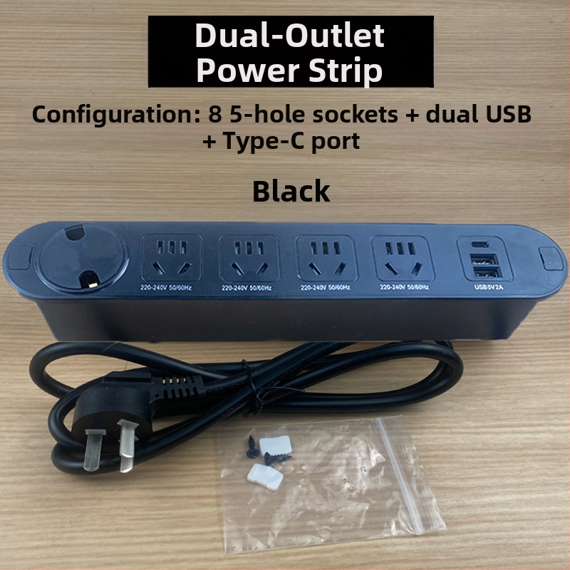 Qineng επιτραπέζιο ενσωματωμένο πολύμπριζο με διπλές υποδοχές, δυνατότητα Daisy-chain, θύρες USB και USB-C