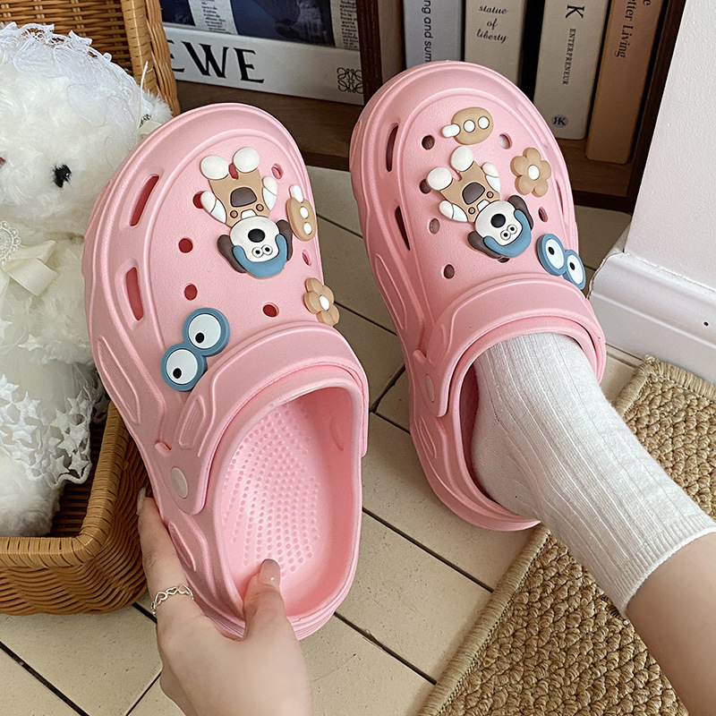 Ženske Crocs-stil sandale – EVA gornji dio i potplat, debela platforma 2–3 cm, protuklizne, ljeto 2023