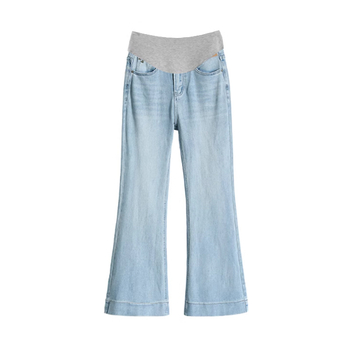 Anyasági farmernadrág, bő szabás, mikroelasztikus, hasi támogatás, 70–80% pamut