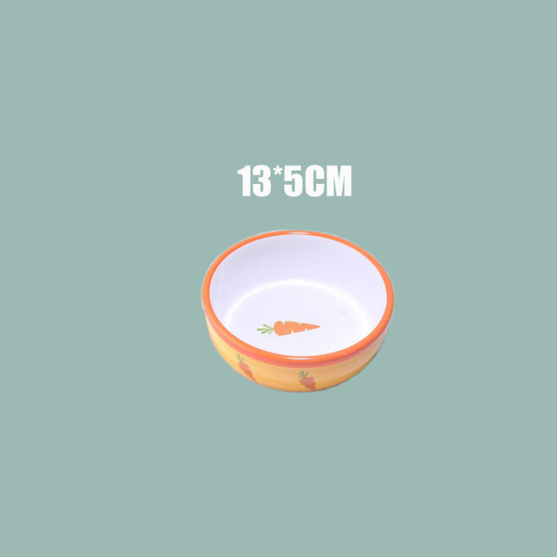 Κεραμικό μπολ κατοικίδιων με σχέδιο καρτούν γάτας και μικρού σκύλου, διπλό μπολ, αντιολισθητικό υπόστρωμα