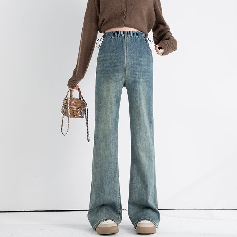 Várandós farmernadrág denim – magas derekú, lazán szabott, hosszú nadrág, terhességi támogatás