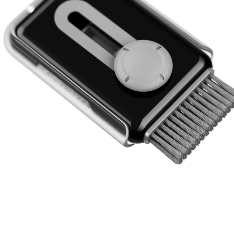 Tisztító sörtés készlet okostelefonokra, noteszgépekre és számítógépekre, fejhallgatókra és mikrofonokra; ABS műanyag • Modell 530 • Súly 55 g