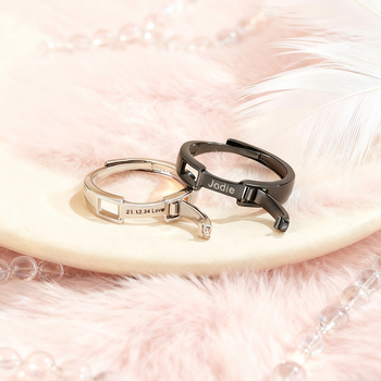 Rézgyűrű párnak – Geometriai kialakítás, személyre szabott DIY gravírozás, elektroplating, egyenként csomagolva