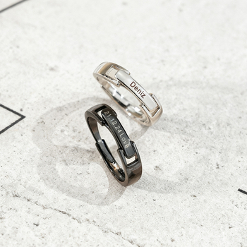 Rézgyűrű párnak – Geometriai kialakítás, személyre szabott DIY gravírozás, elektroplating, egyenként csomagolva