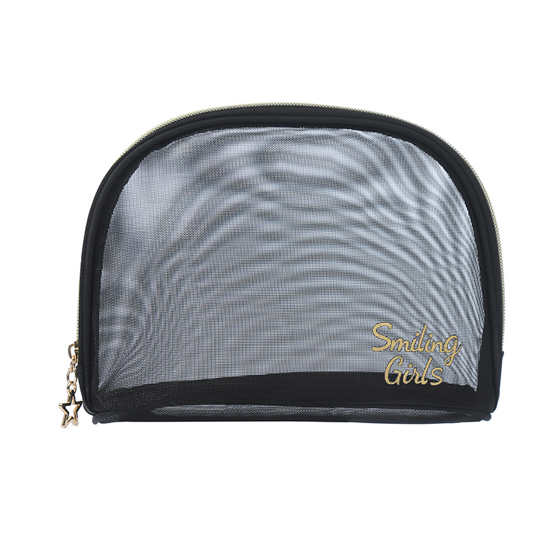 Geantă de machiaj din material plasat, pliabilă, fără căptușeală, pentru călătorii, stil casual