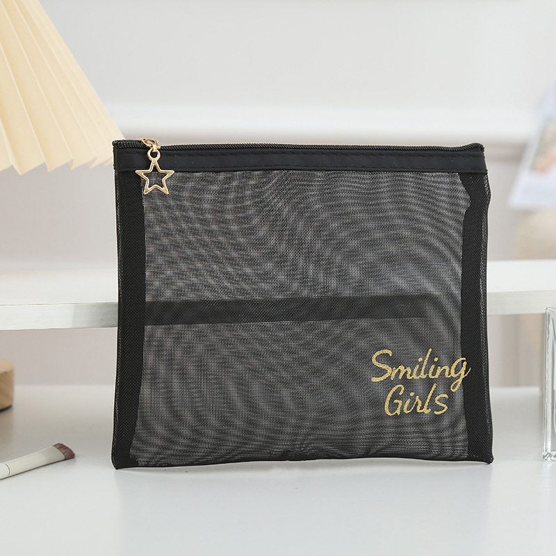 Geantă de machiaj din material plasat, pliabilă, fără căptușeală, pentru călătorii, stil casual