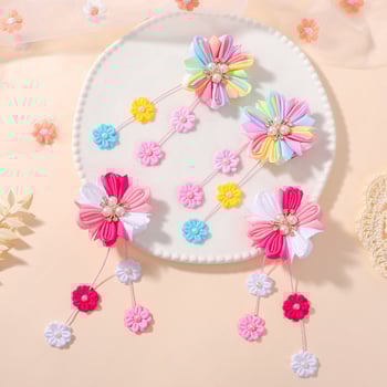 Χειροποίητο σετ κλάμερ μαλλιών σε σχήμα λουλουδιού για παιδιά, για ηλικίες 0-10 ετών