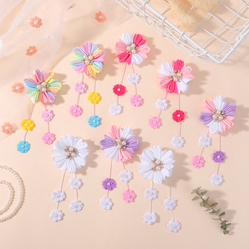 Χειροποίητο σετ κλάμερ μαλλιών σε σχήμα λουλουδιού για παιδιά, για ηλικίες 0-10 ετών