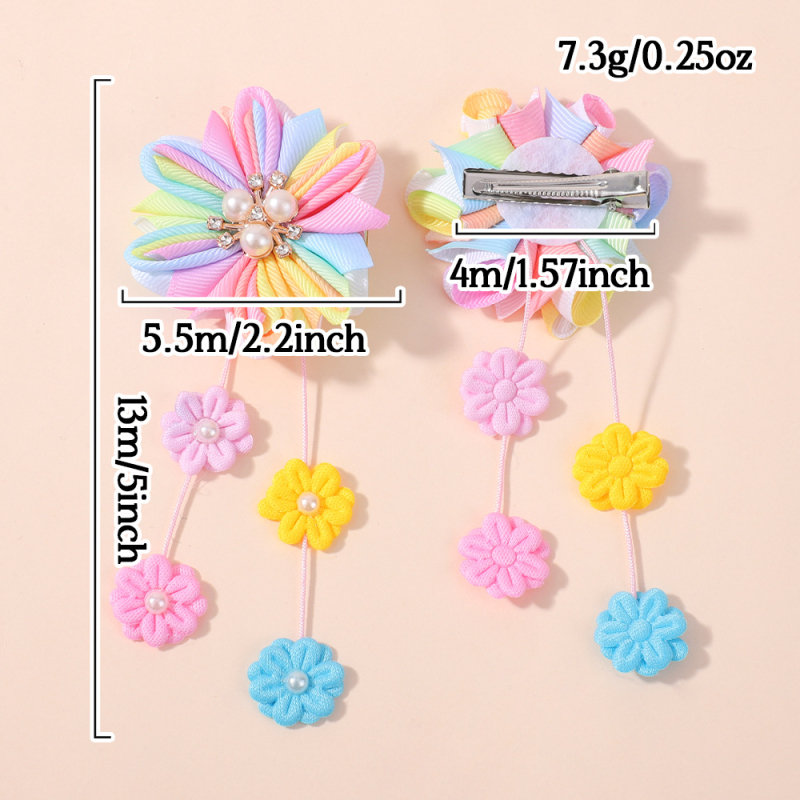 Χειροποίητο σετ κλάμερ μαλλιών σε σχήμα λουλουδιού για παιδιά, για ηλικίες 0-10 ετών