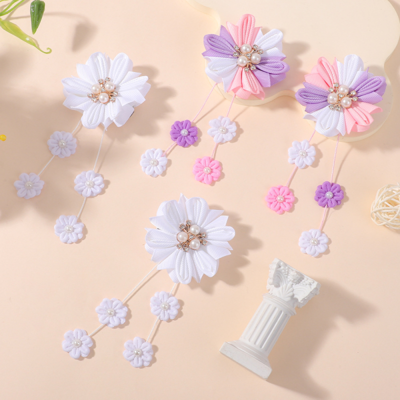 Χειροποίητο σετ κλάμερ μαλλιών σε σχήμα λουλουδιού για παιδιά, για ηλικίες 0-10 ετών