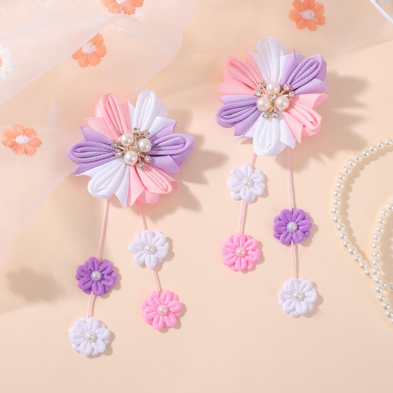 Χειροποίητο σετ κλάμερ μαλλιών σε σχήμα λουλουδιού για παιδιά, για ηλικίες 0-10 ετών