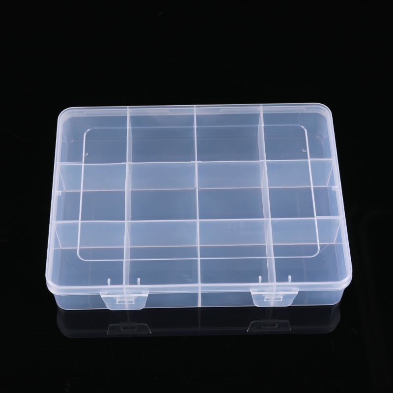 Οργανωτής κοσμημάτων με 12 θήκες και καπάκι – διαφανές κουτί αποθήκευσης από PP πλαστικό