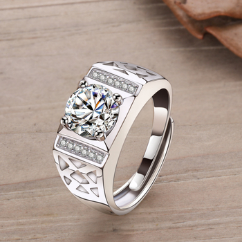 Férfi gyűrű retró stílusú rovar motívummal és cirkón kövekkel, fehér rézből.