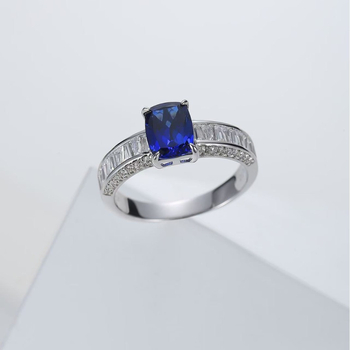 Geometrijski prsten od 925 srebra s postavljenim kamenjem | Yuhan Jewelry, ženski originalni dizajn