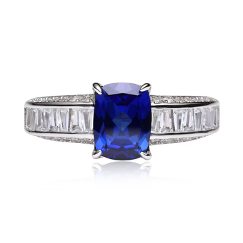 Geometrijski prsten od 925 srebra s postavljenim kamenjem | Yuhan Jewelry, ženski originalni dizajn