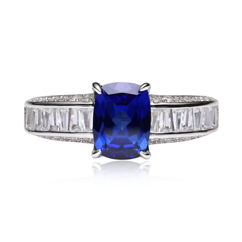 Geometrijski prsten od 925 srebra s postavljenim kamenjem | Yuhan Jewelry, ženski originalni dizajn