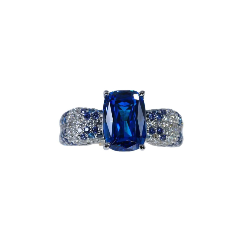 Yuhan Jewelry 925 srebrni prsten s geometrijskim dizajnom i dijamantnom postavom za žene