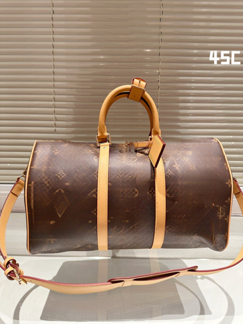 Keepall kožna putna torba, unisex, 20–35 L, vrhunska goveđa koža, platnena podstava, za vanjske sportove