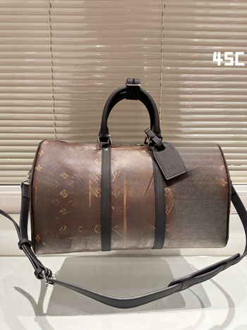 Keepall kožna putna torba, unisex, 20–35 L, vrhunska goveđa koža, platnena podstava, za vanjske sportove
