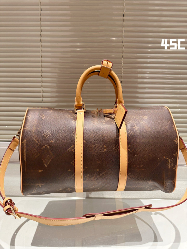 Keepall kožna putna torba, unisex, 20–35 L, vrhunska goveđa koža, platnena podstava, za vanjske sportove