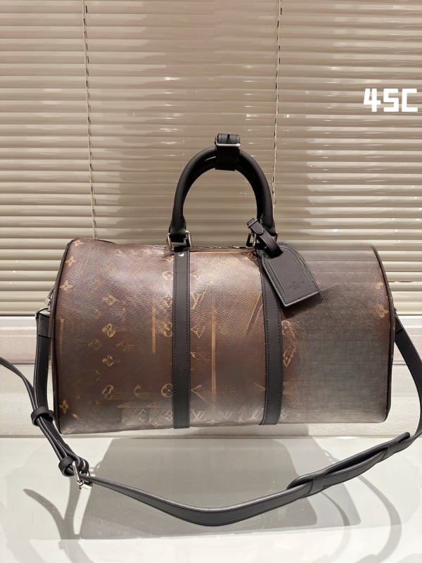 Keepall kožna putna torba, unisex, 20–35 L, vrhunska goveđa koža, platnena podstava, za vanjske sportove