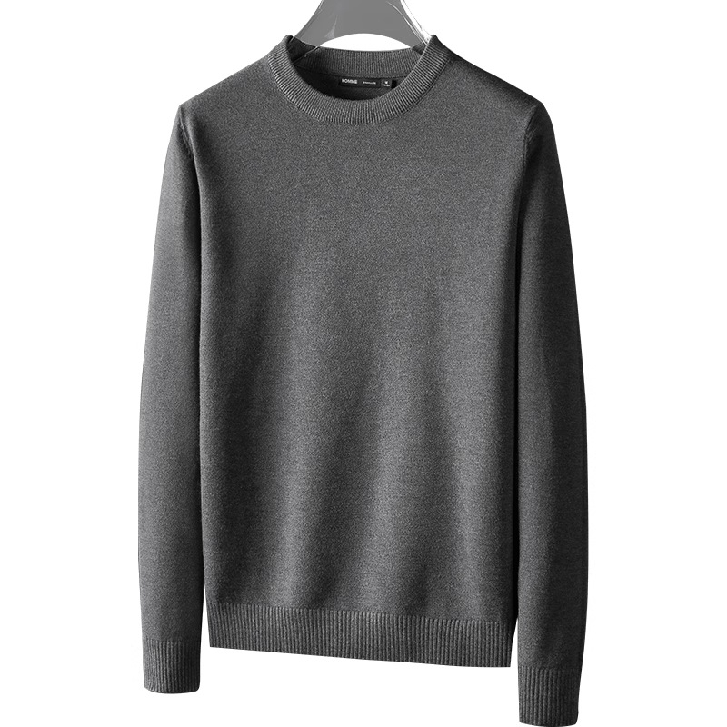 Πλεκτό πουλόβερ με φλίς επένδυση, στρογγυλός λαιμός, μακριά μανίκια, ίσια γραμμή, 100% πολυεστέρας