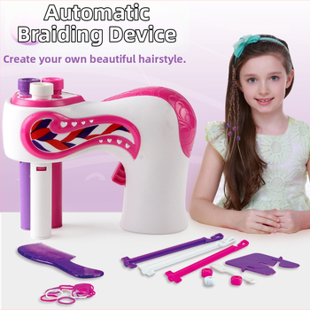 Автоматичен уред за плитка с три нишки на коса, играчка, пластмасов материал, за деца 7–14 г., симулационна функция, Qi Le Toy