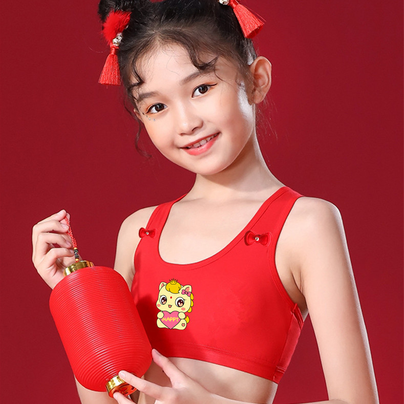 Pamut mellény-stílusú melltartó tiniknek, teljes kosár, vékony formázott kosár, merevítő nélkül, 13–18 év, Ló éve 2026