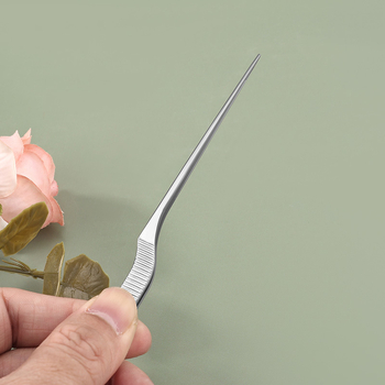 Pinceta na čistenie uší s ultra tenkým krokodílím zubom, nerezová oceľ 420J2, balenie 500 ks