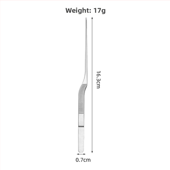 Pinceta na čistenie uší s ultra tenkým krokodílím zubom, nerezová oceľ 420J2, balenie 500 ks