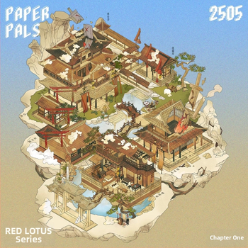 Paper Bubble Diorama сцена стикер – PET материал, Нов китайски стил, Печат, DM010011107