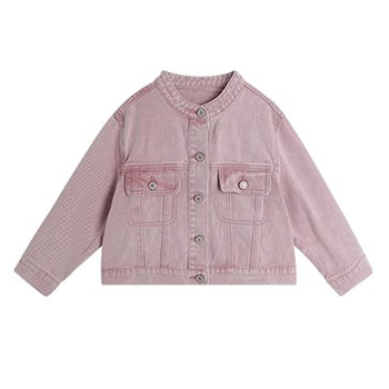 Dječja jakna za proljeće u korejskom stilu, pamuk-denim 70–80% pamuk, dugi rukavi, jednostruko kopčanje
